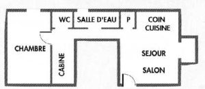 Le Tineiral apartment Les Bruyeres Les Bruyères,  55 square meters apartment offering large volumes under an imposing frame.